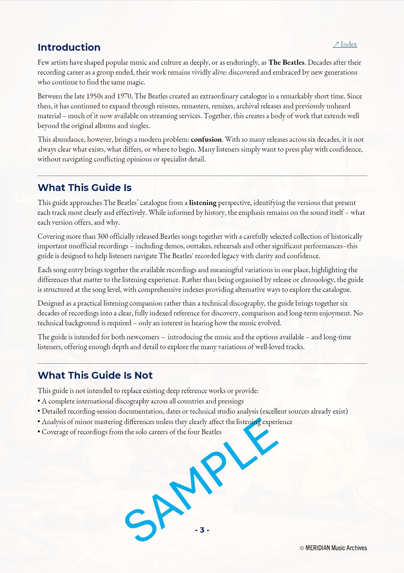 Beatles Mix & Version Archive sample page