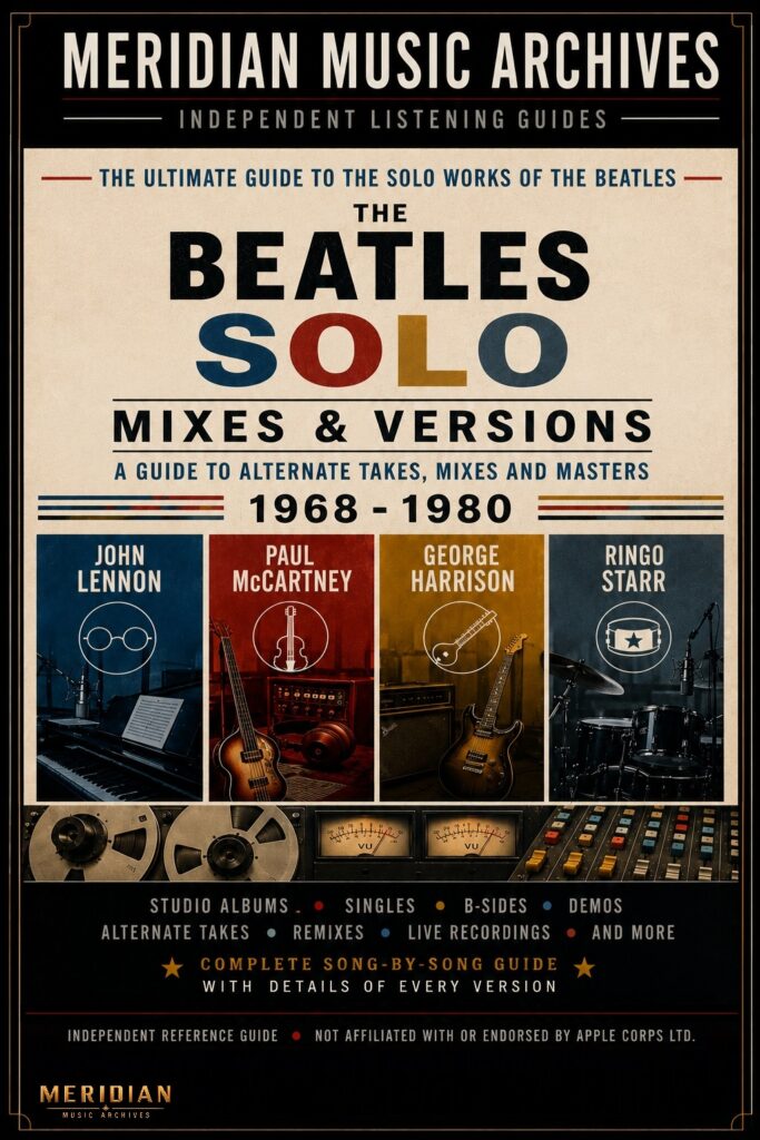 The Beatles Solo Mix & Version Archive listening guide by MERIDIAN Music Archives